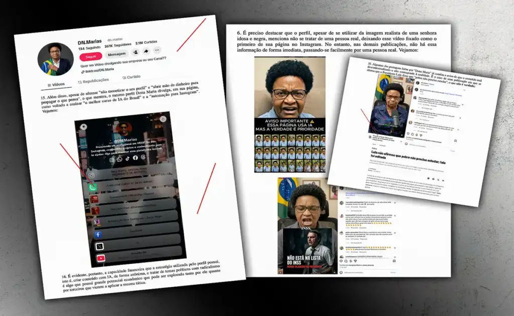 Embora a tecnologia de IA seja utilizada, não há a sinalização obrigatória exigida pelas normas do TSE para conteúdos gerados de forma sintética